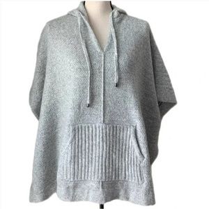 Sigrid Olsen Hooded Sweater Poncho Gray